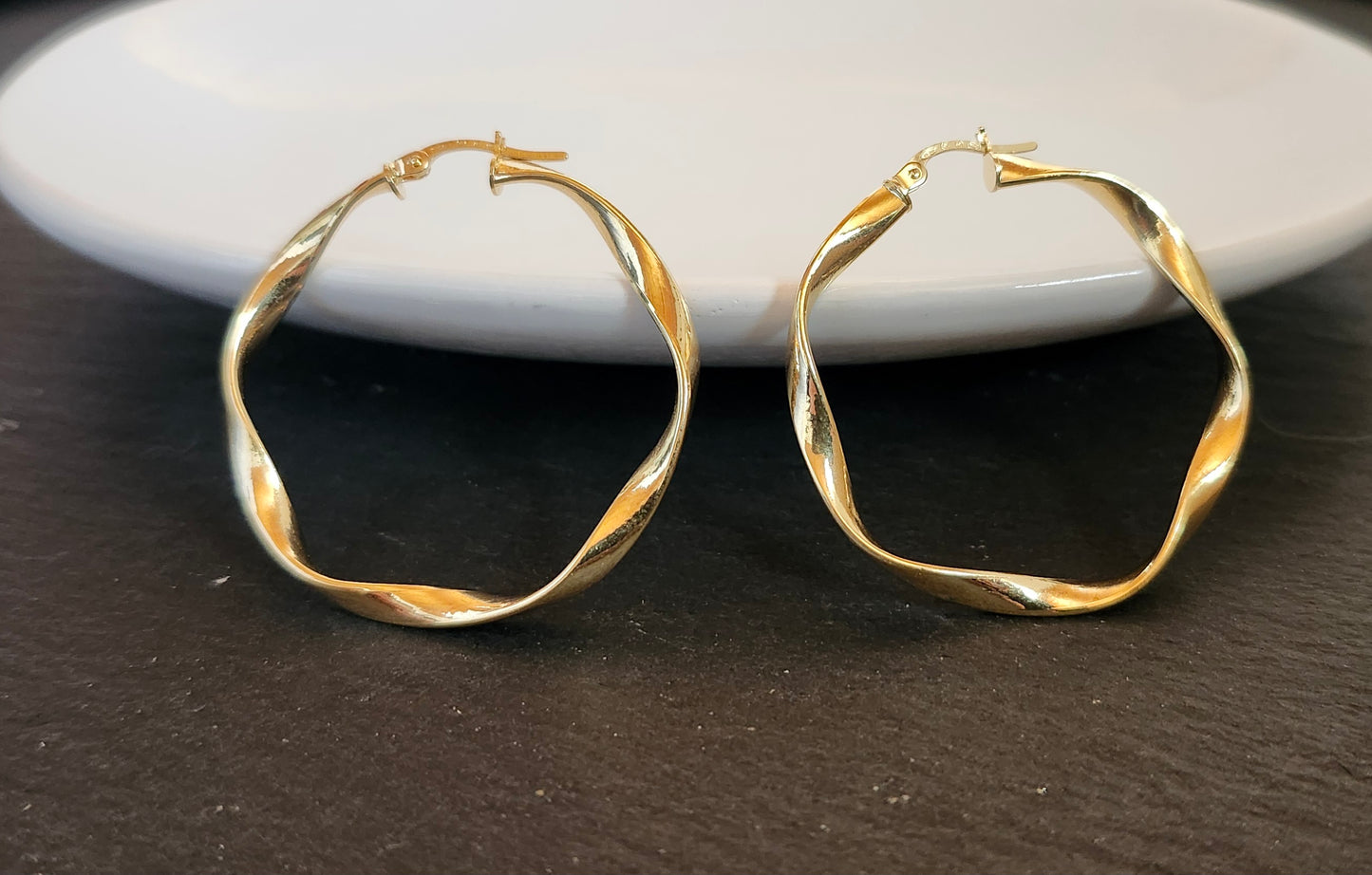 Spiral Hoop Earrings in 18k Solid Gold