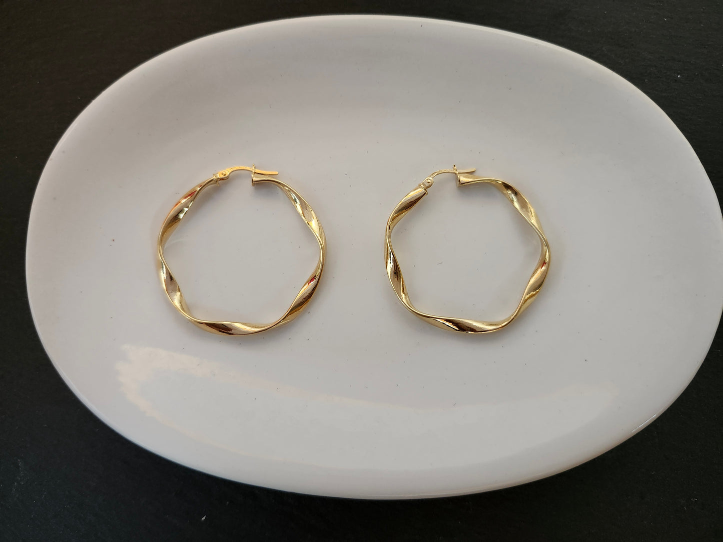 Spiral Hoop Earrings in 18k Solid Gold