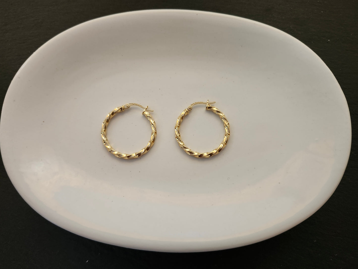 Polished Swirly Hoop Earrings in 18k Solid Gold